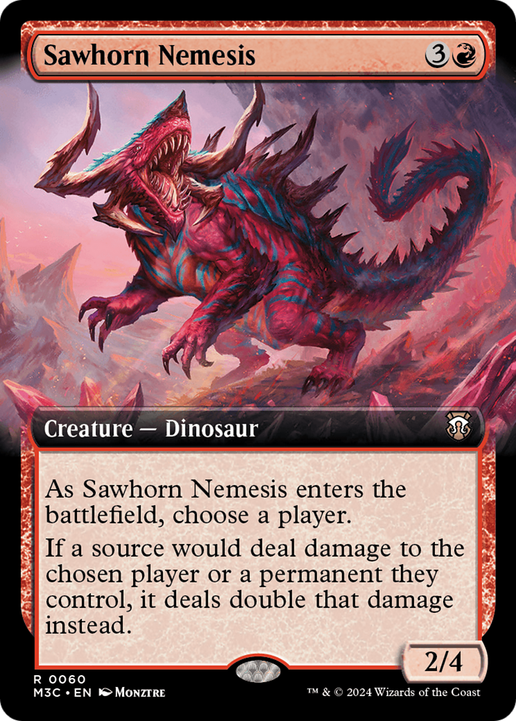 Sawhorn Nemesis (Extended Art) (Ripple Foil) [Modern Horizons 3 Commander] | Mindsight Gaming