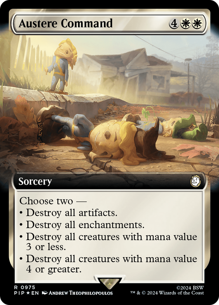 Austere Command (Extended Art) (Surge Foil) [Fallout] | Mindsight Gaming