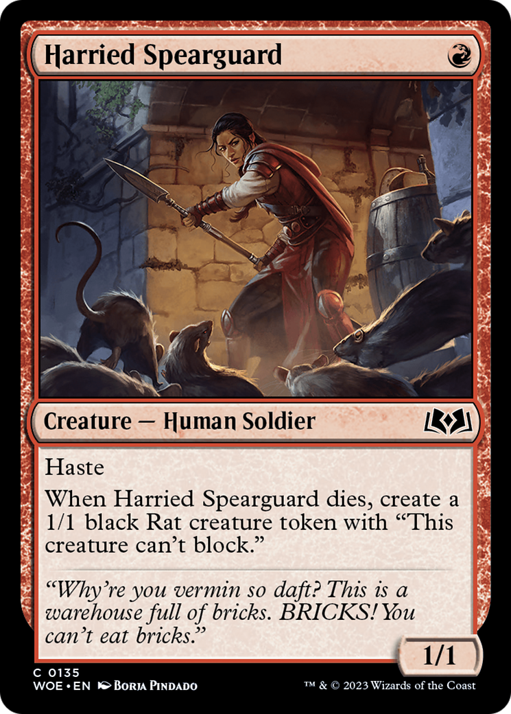 Harried Spearguard [Wilds of Eldraine] | Mindsight Gaming