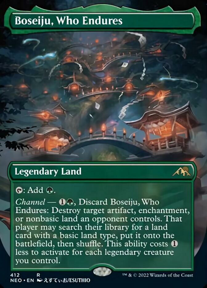 Boseiju, Who Endures (Borderless Alternate Art) [Kamigawa: Neon Dynasty] | Mindsight Gaming