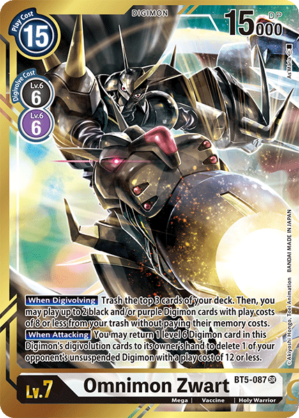 Omnimon Zwart [BT5-087] (Alternate Art - As'Maria) [Battle of Omni] | Mindsight Gaming