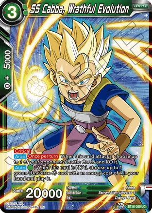 SS Cabba, Wrathful Evolution (BT16-059) [Realm of the Gods] | Mindsight Gaming