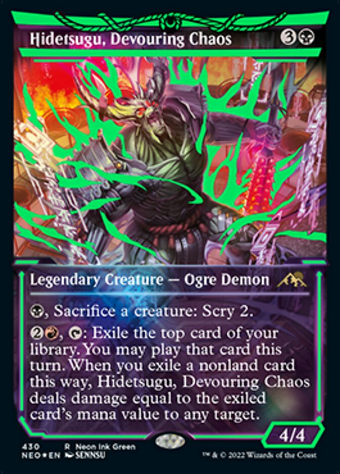 Hidetsugu, Devouring Chaos (Neon Ink Green) [Kamigawa: Neon Dynasty] | Mindsight Gaming