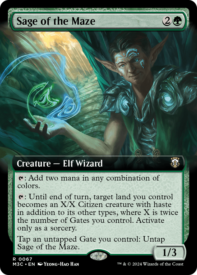 Sage of the Maze (Extended Art) (Ripple Foil) [Modern Horizons 3 Commander] | Mindsight Gaming