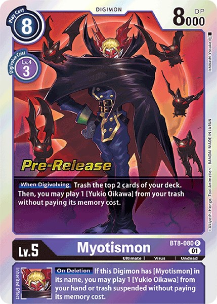 Myotismon [BT8-080] [New Awakening Pre-Release Cards] | Mindsight Gaming