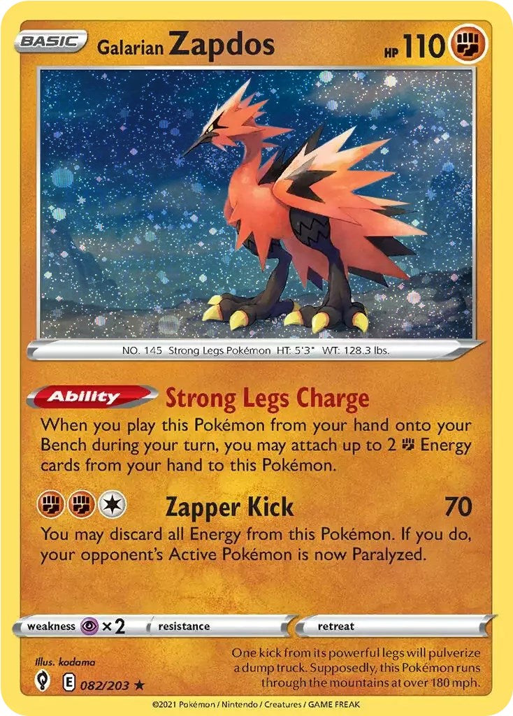 Galarian Zapdos (082/203) (Cosmos Holo) [Sword & Shield: Evolving Skies] | Mindsight Gaming