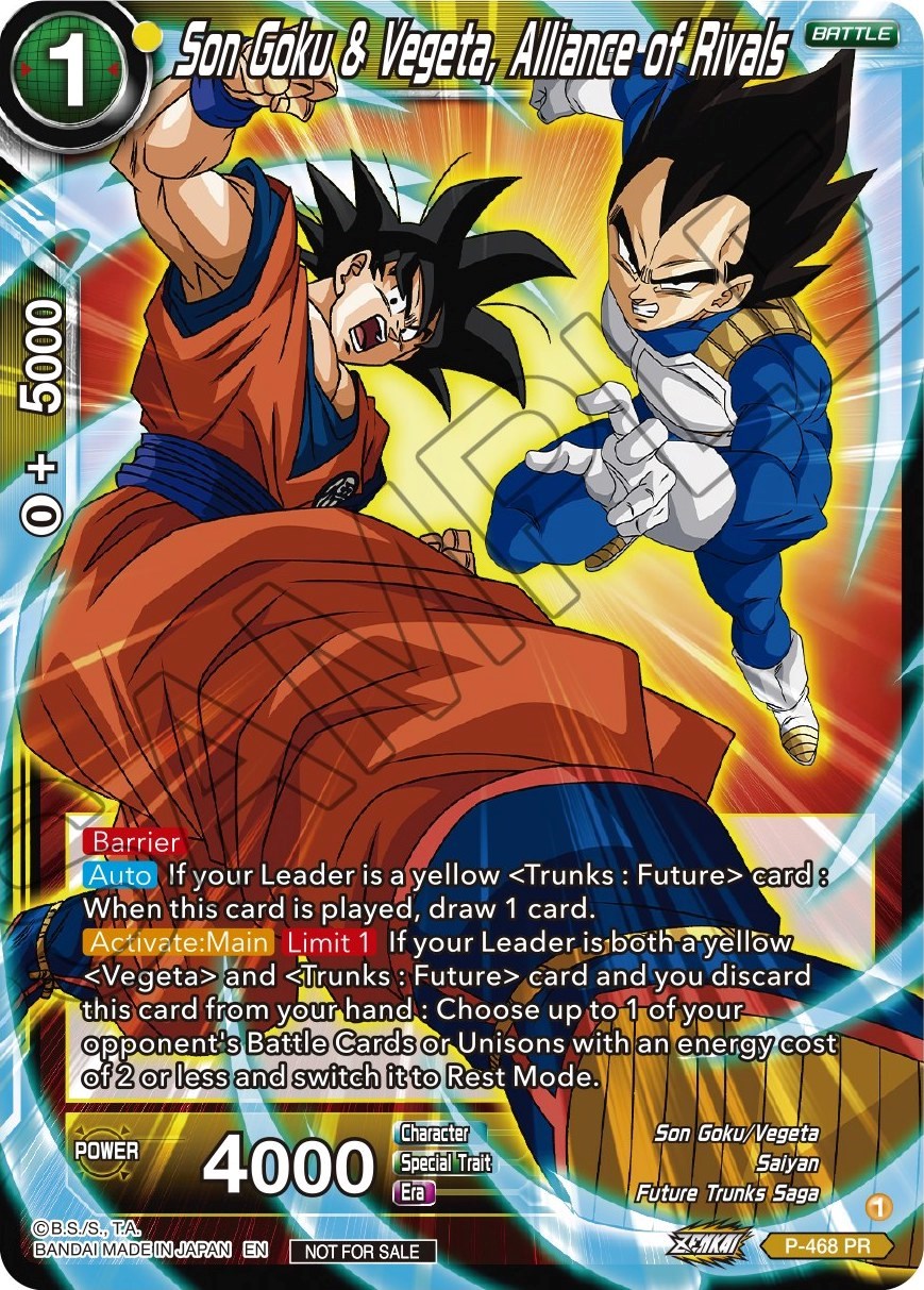 Son Goku & Vegeta, Alliance of Rivals (Z03 Dash Pack) (P-468) [Promotion Cards] | Mindsight Gaming