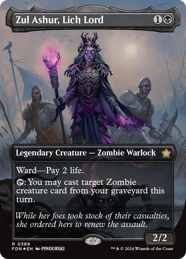 Zul Ashur, Lich Lord (Borderless) (Mana Foil) [Foundations] | Mindsight Gaming