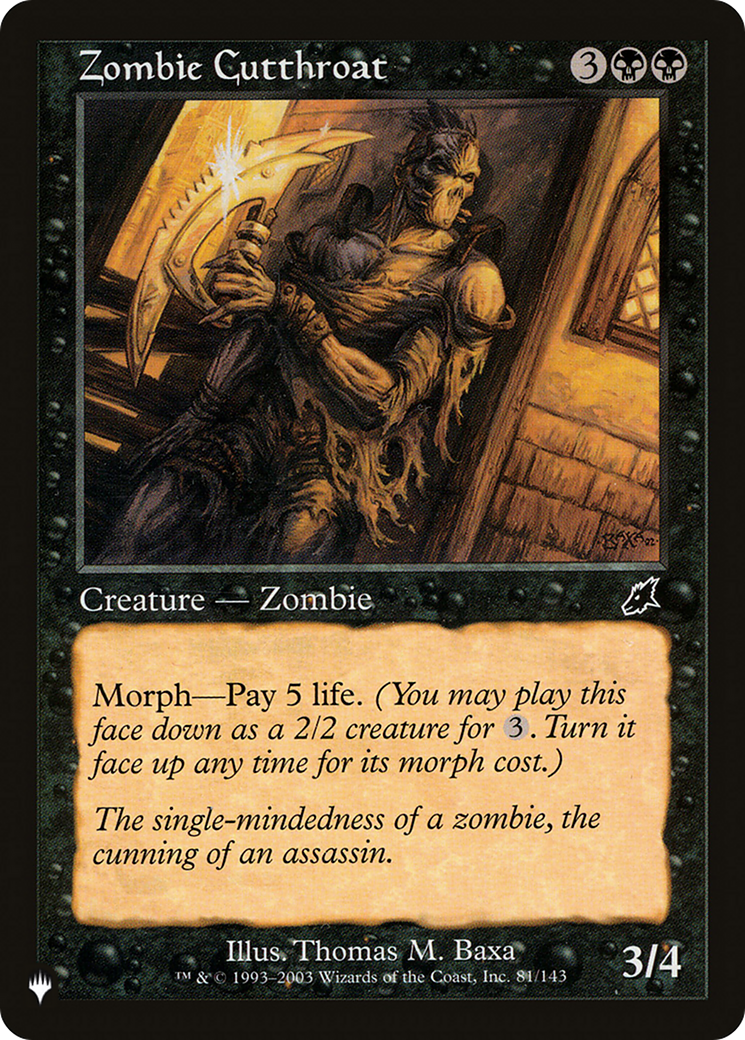 Zombie Cutthroat [The List Reprints] | Mindsight Gaming