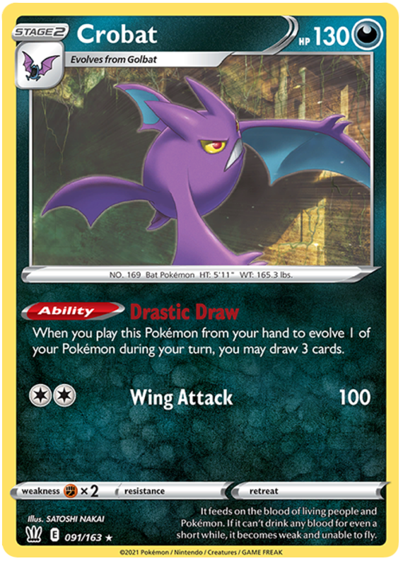 Crobat (091/163) (Theme Deck Exclusive) [Sword & Shield: Battle Styles] | Mindsight Gaming