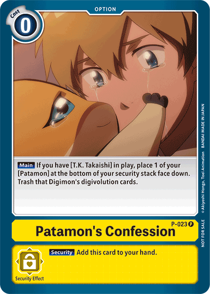 Patamon's Confession [P-023] [Promotional Cards] | Mindsight Gaming