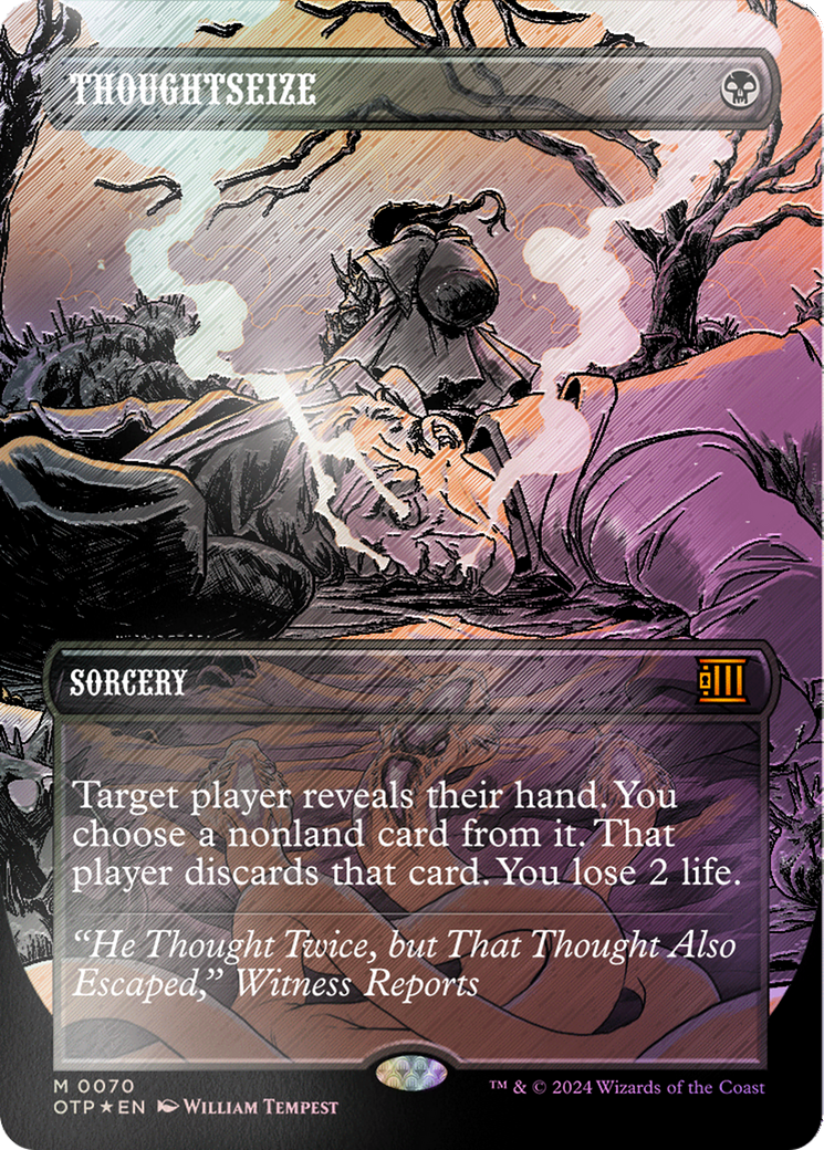 Thoughtseize (Textured Foil) [Outlaws of Thunder Junction: Breaking News] | Mindsight Gaming