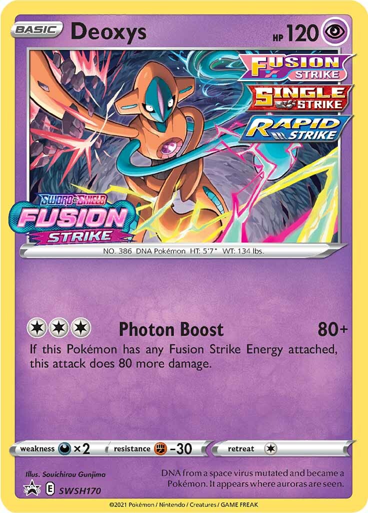 Deoxys (SWSH170) (Prerelease Promo) [Sword & Shield: Black Star Promos] | Mindsight Gaming