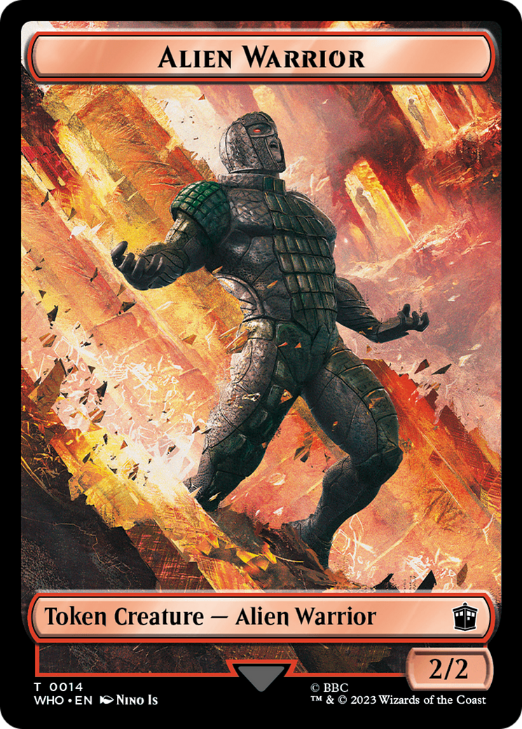 Alien Warrior // Food (0027) Double-Sided Token [Doctor Who Tokens] | Mindsight Gaming