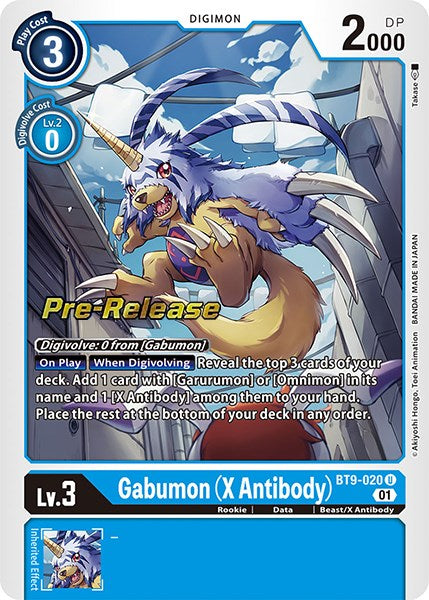 Gabumon (X Antibody) [BT9-020] [X Record Pre-Release Promos] | Mindsight Gaming