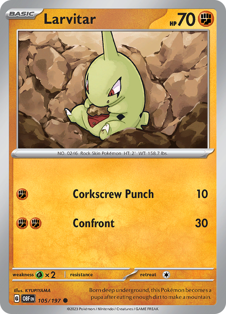 Larvitar (105/197) [Scarlet & Violet: Obsidian Flames] | Mindsight Gaming