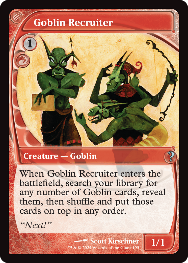 Goblin Recruiter (Future Sight) [Mystery Booster 2] | Mindsight Gaming