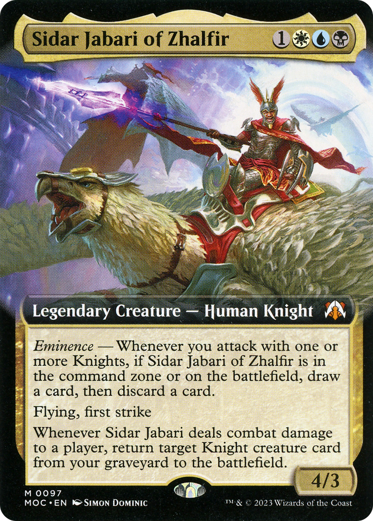 Sidar Jabari of Zhalfir (Extended Art) [March of the Machine Commander] | Mindsight Gaming