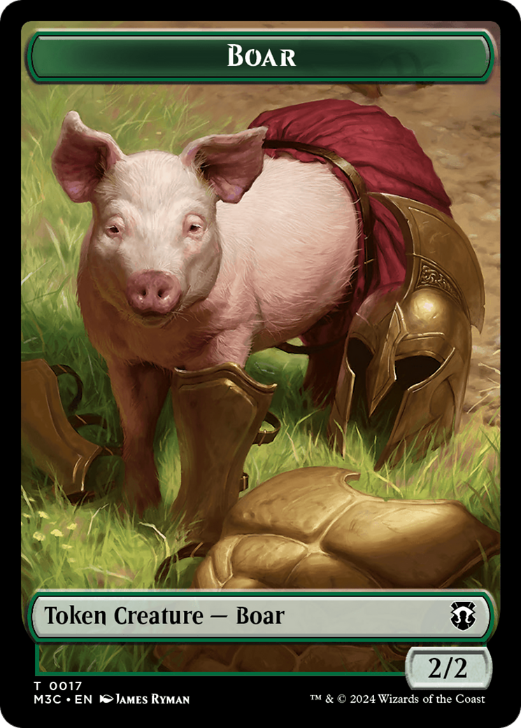 Boar (Ripple Foil) // Forest Dryad Double-Sided Token [Modern Horizons 3 Commander Tokens] | Mindsight Gaming