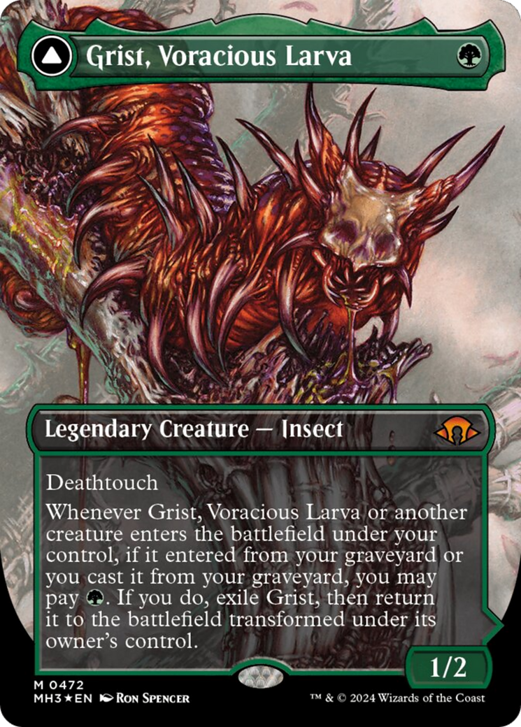 Grist, Voracious Larva // Grist, the Plague Swarm (Borderless) (Textured Foil) [Modern Horizons 3] | Mindsight Gaming