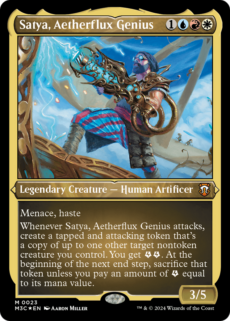 Satya, Aetherflux Genius (Foil Etched) [Modern Horizons 3 Commander] | Mindsight Gaming