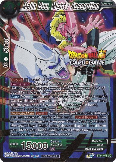 Majin Buu, Mighty Absorption (Card Game Fest 2022) (BT14-078) [Tournament Promotion Cards] | Mindsight Gaming