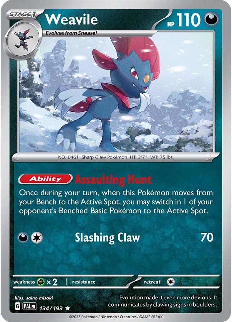 Weavile (134/193) [Scarlet & Violet: Paldea Evolved] | Mindsight Gaming