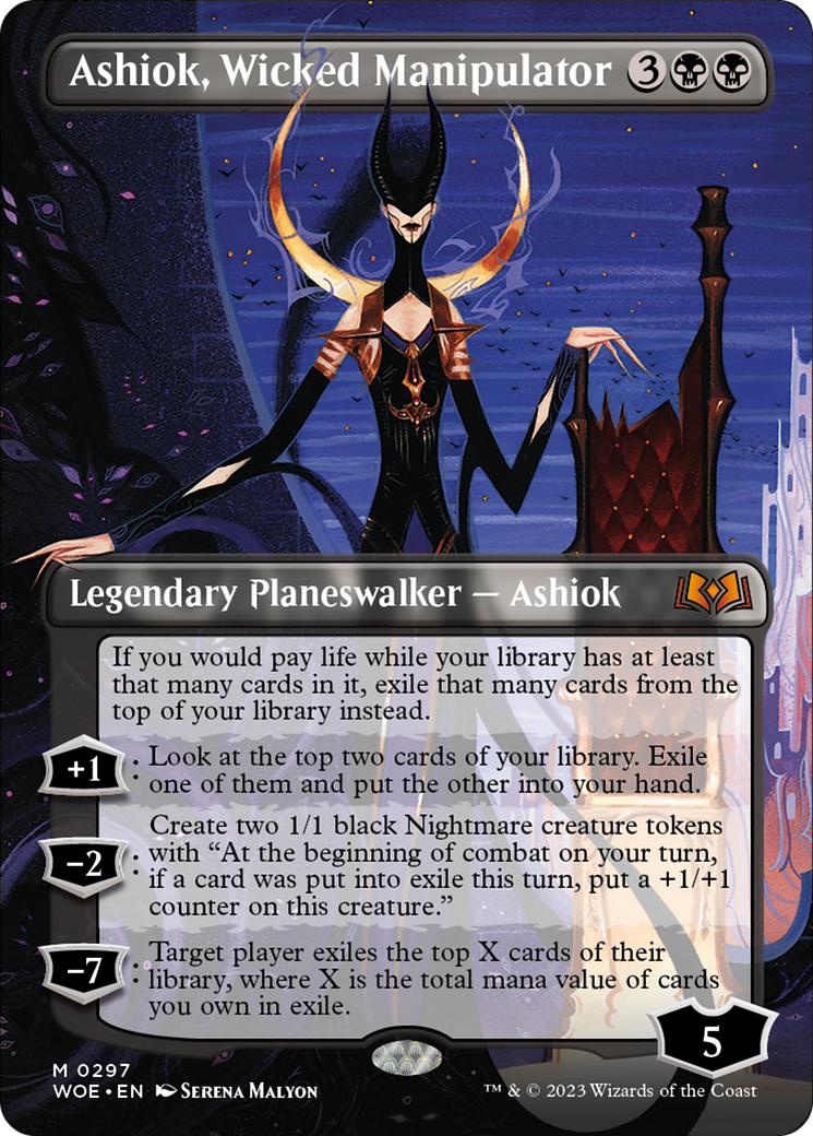 Ashiok, Wicked Manipulator (Borderless Alternate Art) [Wilds of Eldraine] | Mindsight Gaming