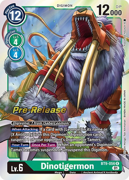 Dinotigermon [BT9-056] [X Record Pre-Release Promos] | Mindsight Gaming