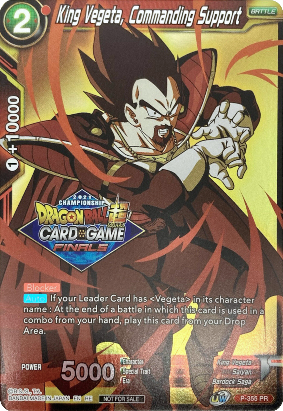 King Vegeta, Commanding Support (Championship Pack 2021 Vault Set) (P-355) [Tournament Promotion Cards] | Mindsight Gaming