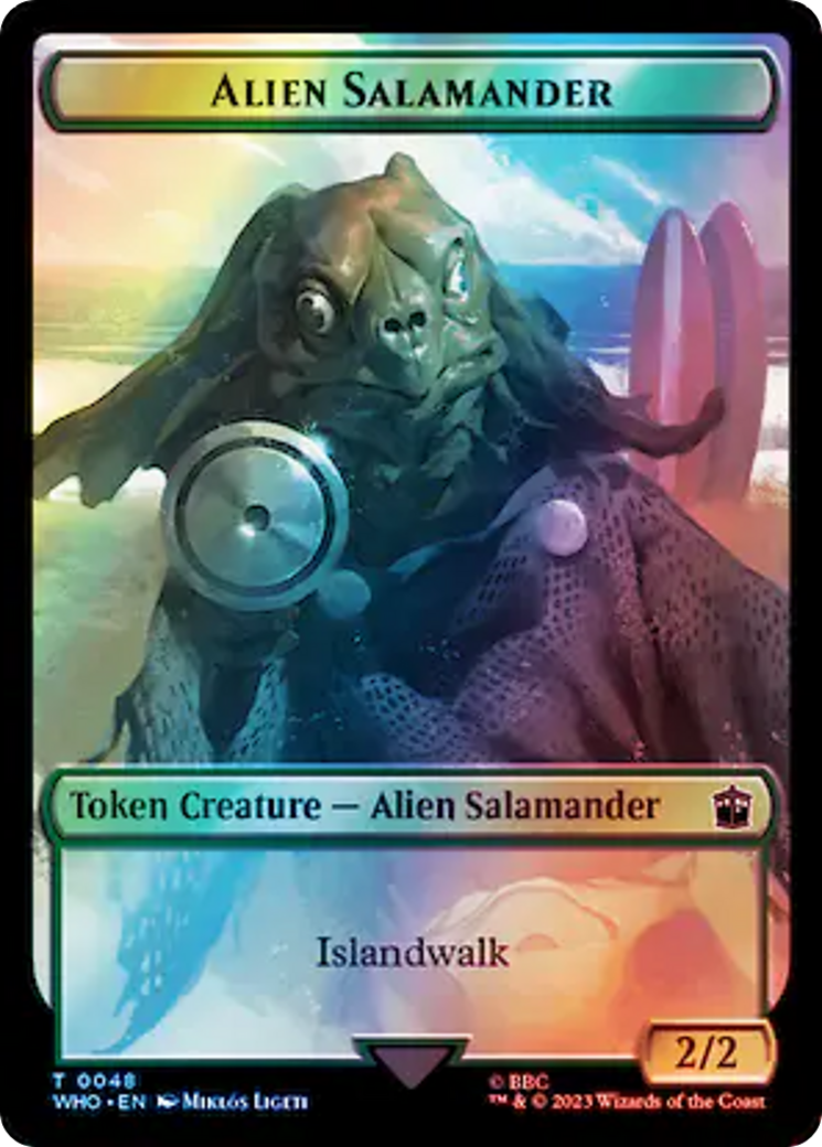 Horse // Alien Salamander Double-Sided Token (Surge Foil) [Doctor Who Tokens] | Mindsight Gaming