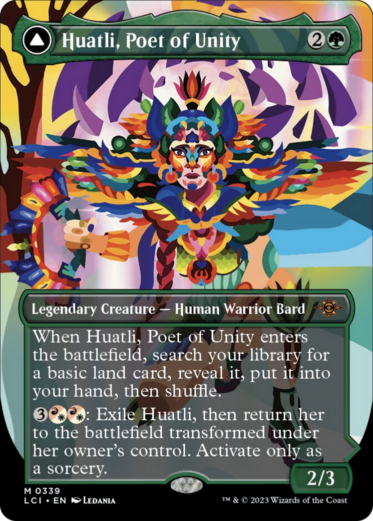 Huatli, Poet of Unity // Roar of the Fifth People (Borderless) [The Lost Caverns of Ixalan] | Mindsight Gaming