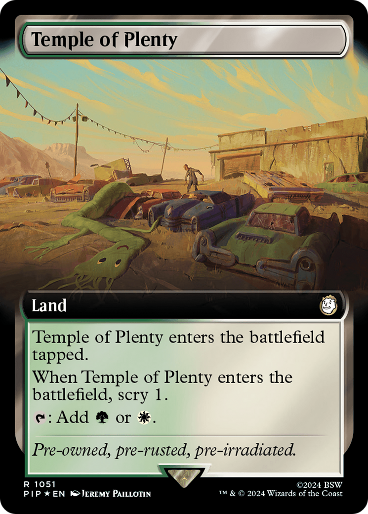 Temple of Plenty (Extended Art) (Surge Foil) [Fallout] | Mindsight Gaming