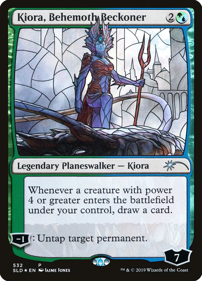 Kiora, Behemoth Beckoner (Stained Glass) [Secret Lair Drop Promos] | Mindsight Gaming