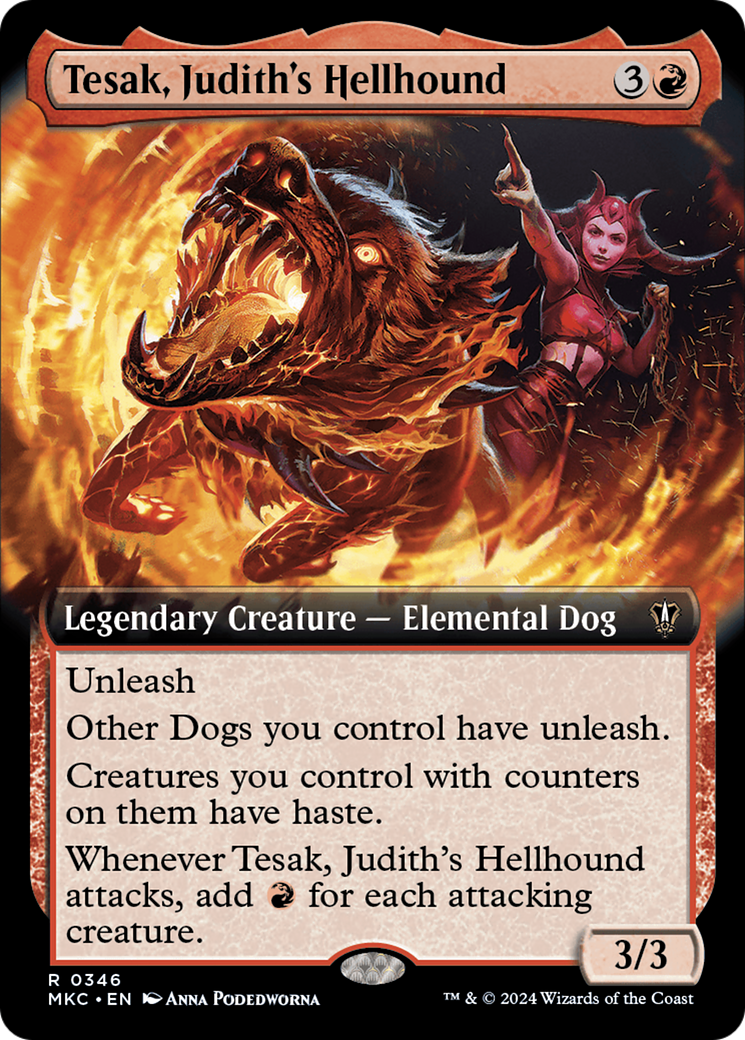 Tesak, Judith's Hellhound (Extended Art) [Murders at Karlov Manor Commander] | Mindsight Gaming