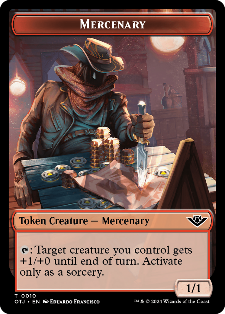 Mercenary // Food (0005) Double-Sided Token [Outlaws of Thunder Junction Tokens] | Mindsight Gaming