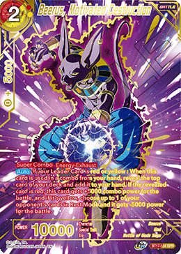 Beerus, Motivated Destruction (SPR) (BT17-134) [Ultimate Squad] | Mindsight Gaming