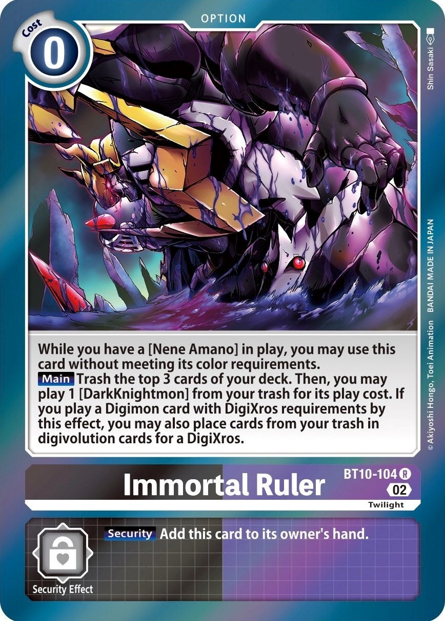 Immortal Ruler [BT10-104] [Xros Encounter] | Mindsight Gaming