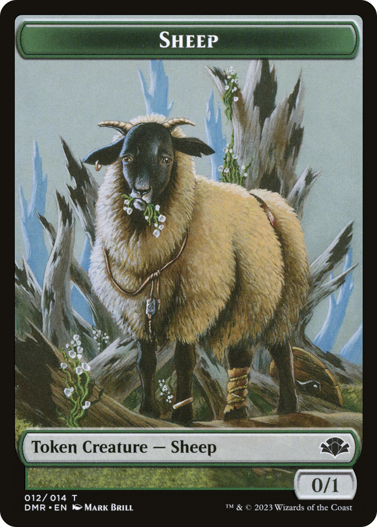 Sheep Token [Dominaria Remastered Tokens] | Mindsight Gaming