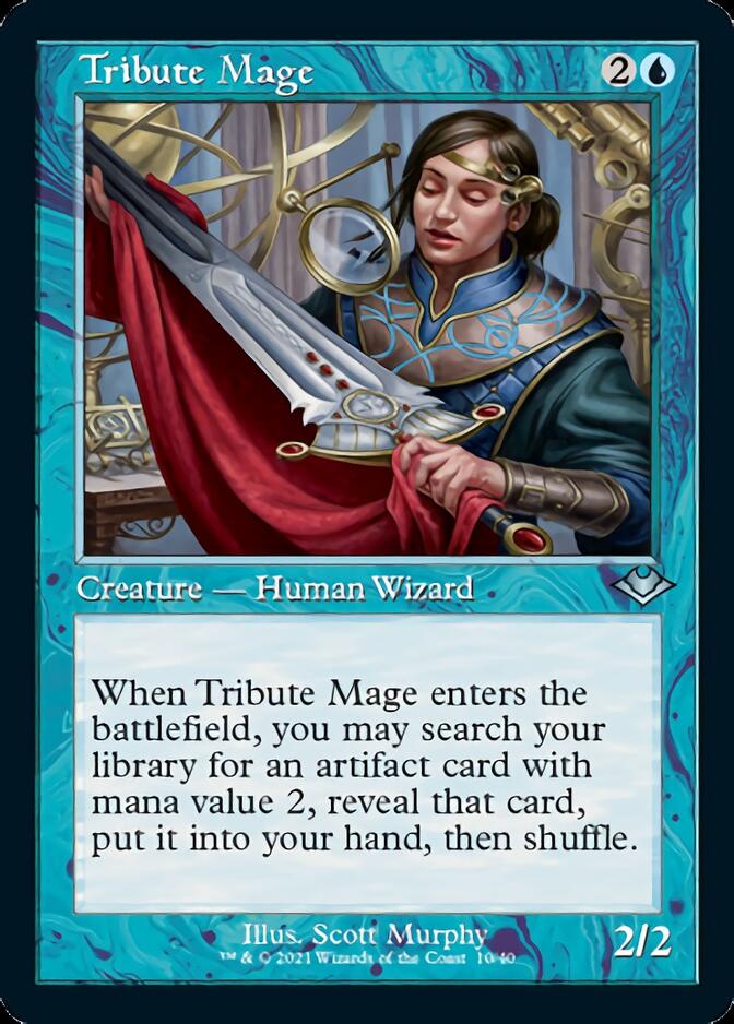 Tribute Mage (Retro Foil Etched) [Modern Horizons] | Mindsight Gaming