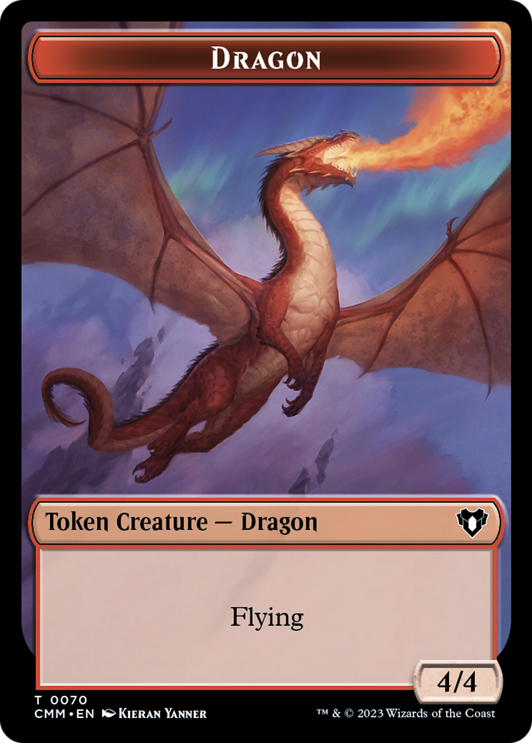 Dragon // Kor Ally Double-Sided Token [Commander Masters Tokens] | Mindsight Gaming