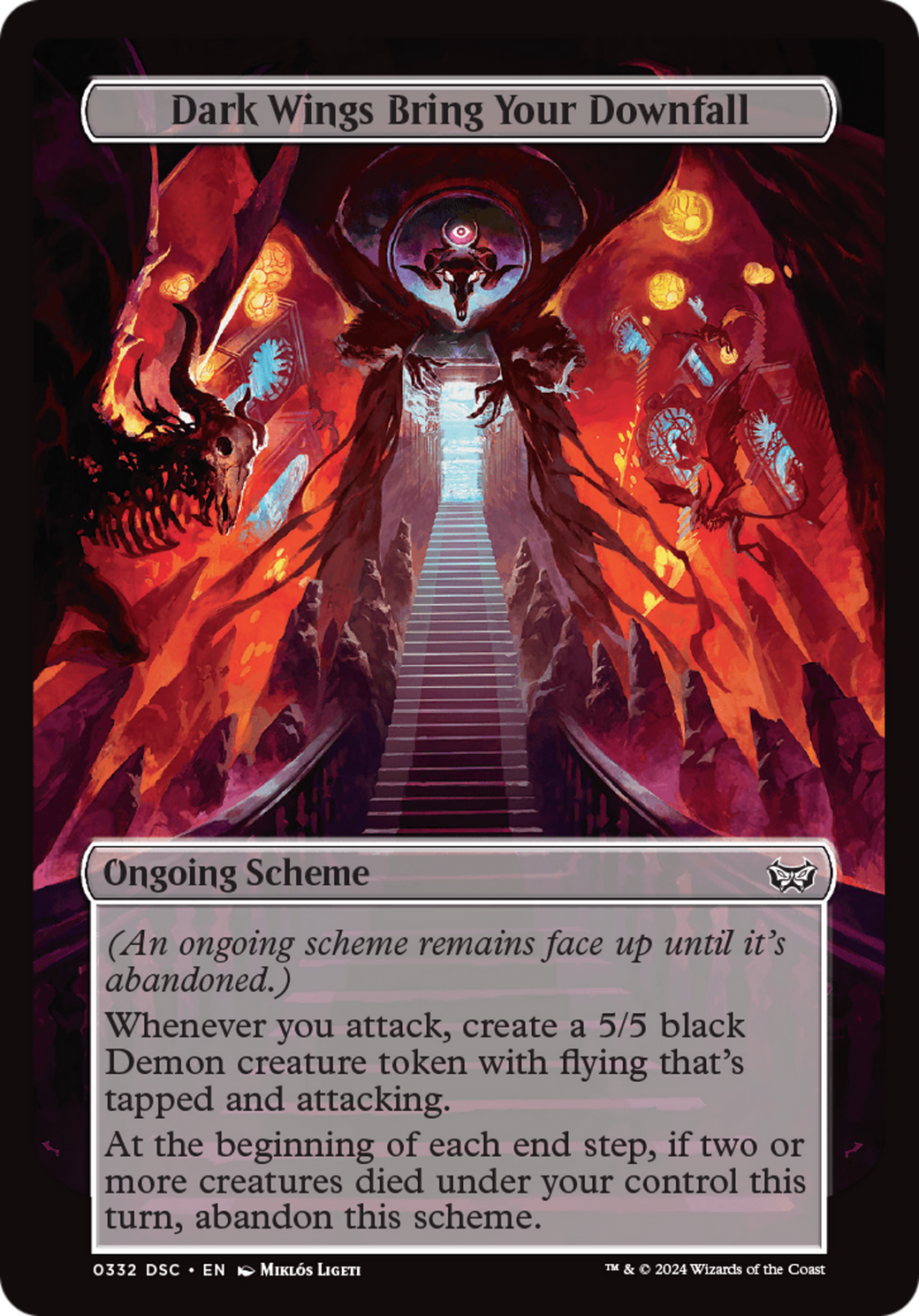 Dark Wings Bring Your Downfall (Full Art) [Duskmourn: House of Horror Commander] | Mindsight Gaming