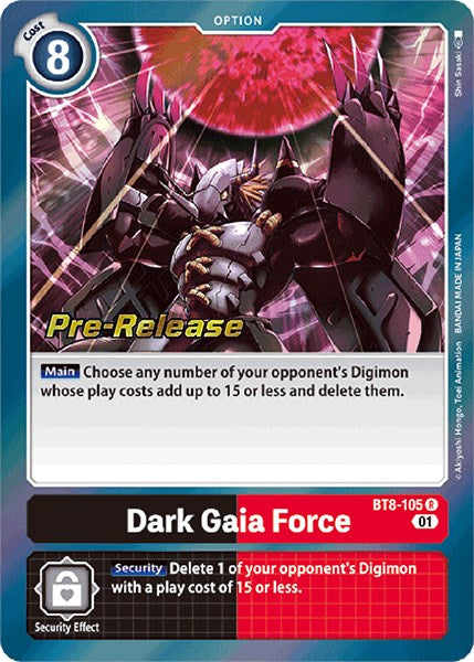 Dark Gaia Force [BT8-105] [New Awakening Pre-Release Cards] | Mindsight Gaming