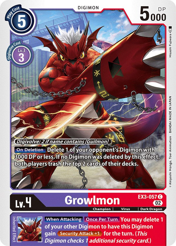 Growlmon [EX3-057] [Draconic Roar] | Mindsight Gaming