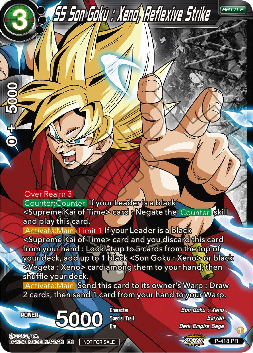 SS Son Goku: Xeno, Reflexive Strike (Zenkai Series Tournament Pack Vol.1 Winner) (P-418) [Tournament Promotion Cards] | Mindsight Gaming