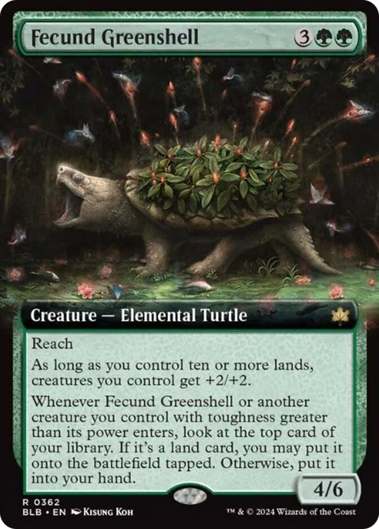 Fecund Greenshell (Extended Art) [Bloomburrow] | Mindsight Gaming