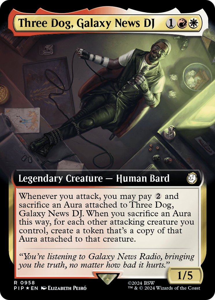 Three Dog, Galaxy News DJ (Extended Art) (Surge Foil) [Fallout] | Mindsight Gaming