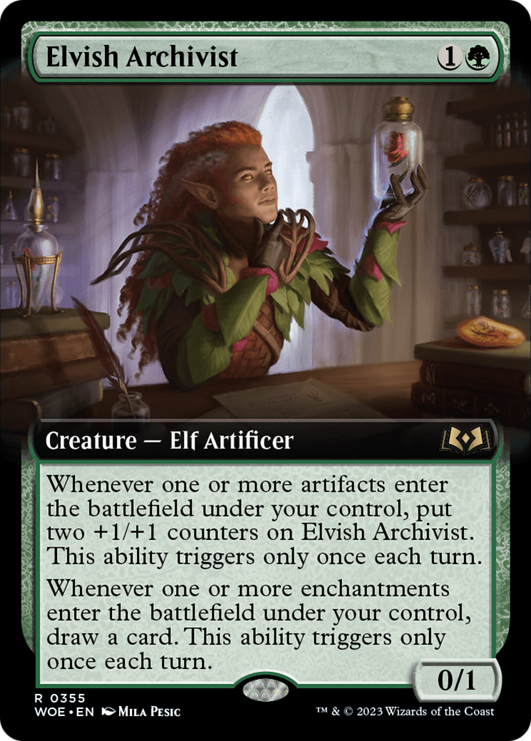 Elvish Archivist (Extended Art) [Wilds of Eldraine] | Mindsight Gaming