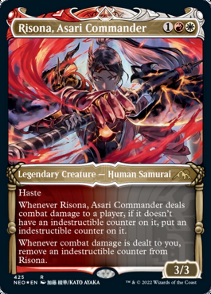 Risona, Asari Commander (Showcase) (Foil Etched) [Kamigawa: Neon Dynasty] | Mindsight Gaming