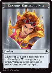 Human (0014) // Emblem - Chandra, Dressed to Kill Double-Sided Token [Innistrad Remastered Tokens] | Mindsight Gaming